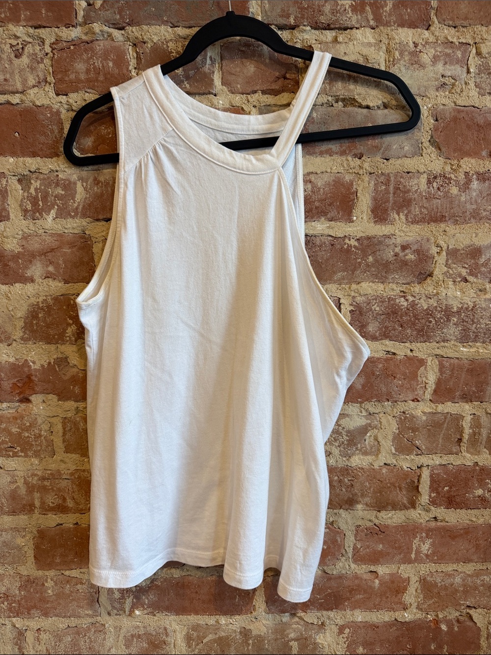 Anthropologie White Cutout Neck Tank